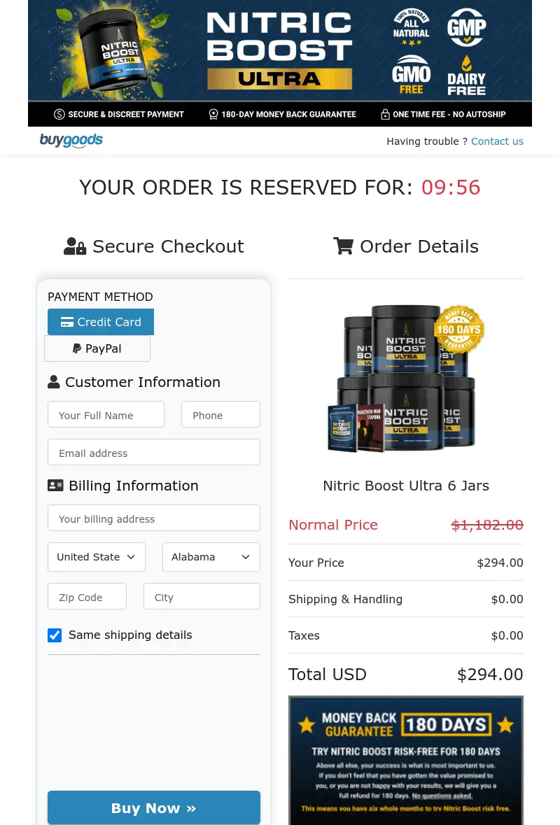 Nitric Boost Order Form